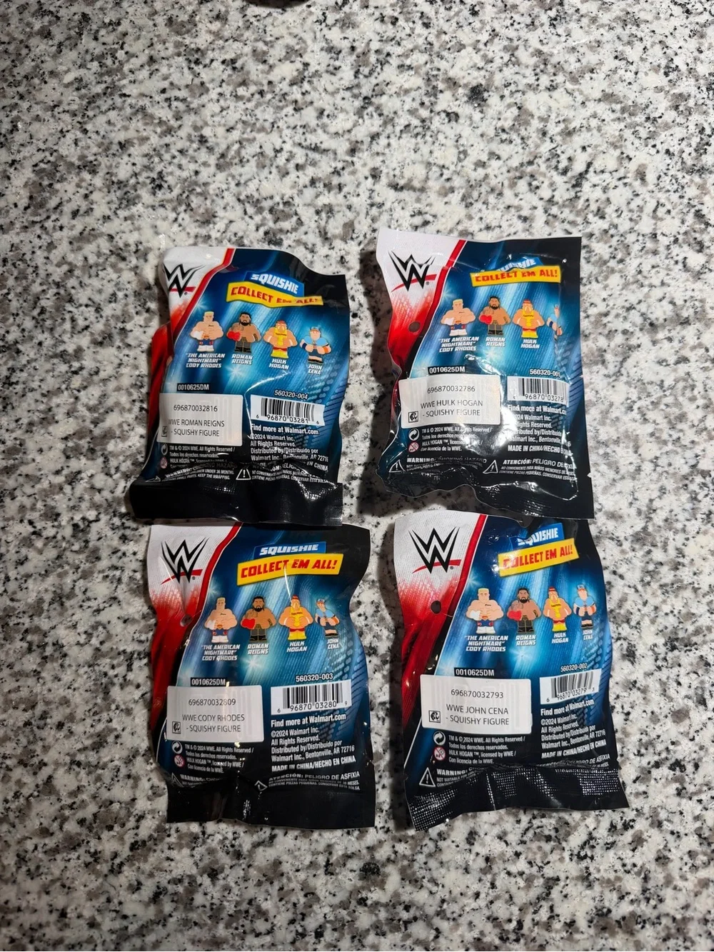 WWE Squishie SquishMe! Complete Set Of 4 New Figures Rhodes Reigns Cena Hogan